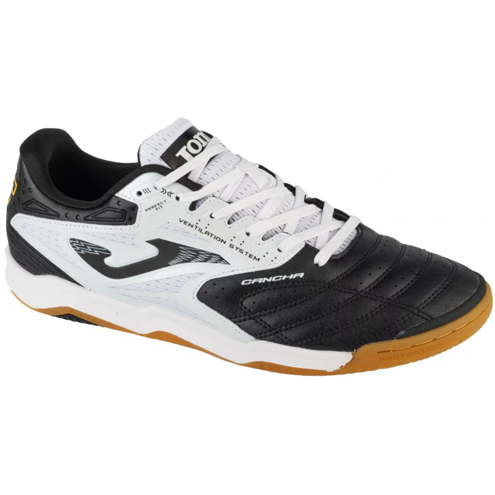 Joma Cancha 2501 Negro Blanco Indoor Futsal Ayakkabısı - Siyah-Beyaz - 45