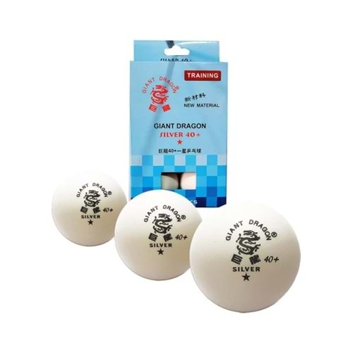 Giant Dragon Silver 40+ Tek Yıldız 6 Lı Masa Tenisi Topu - Beyaz - STD